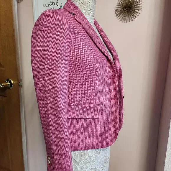 NWOT J Crew pink tweed blazer jacket adorable 0 - Picture 1 of 9